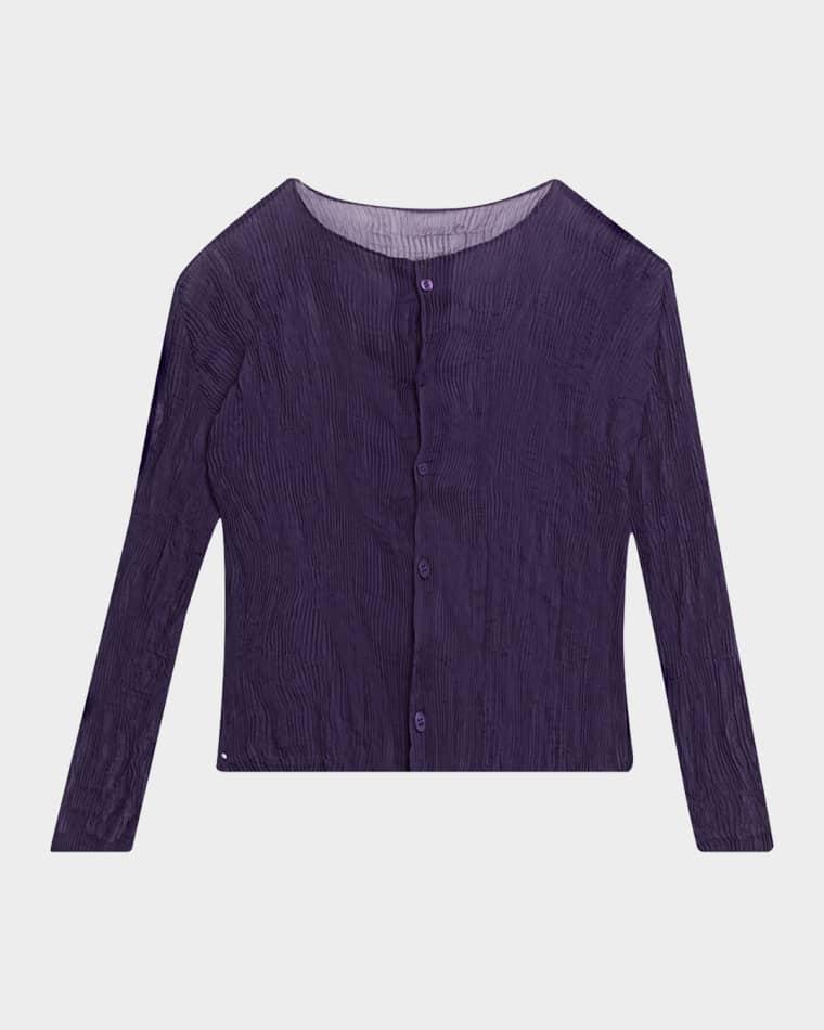 Twisted Chiffon Plisse Cardigan by ISSEY MIYAKE