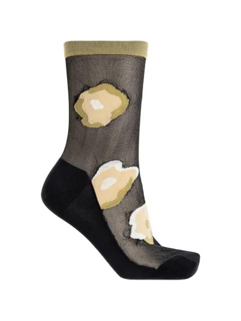 Verve floral-pattern sheer socks by ISSEY MIYAKE