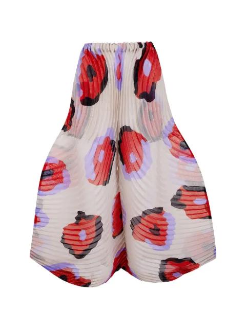 Verve floral-print plissé trousers by ISSEY MIYAKE