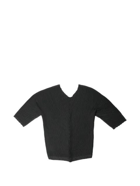 Vigor pleated V-neck top by ISSEY MIYAKE