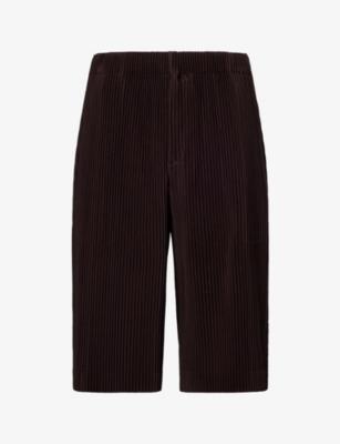 Wear Or Wrap Pleated Knitted Shorts by ISSEY MIYAKE