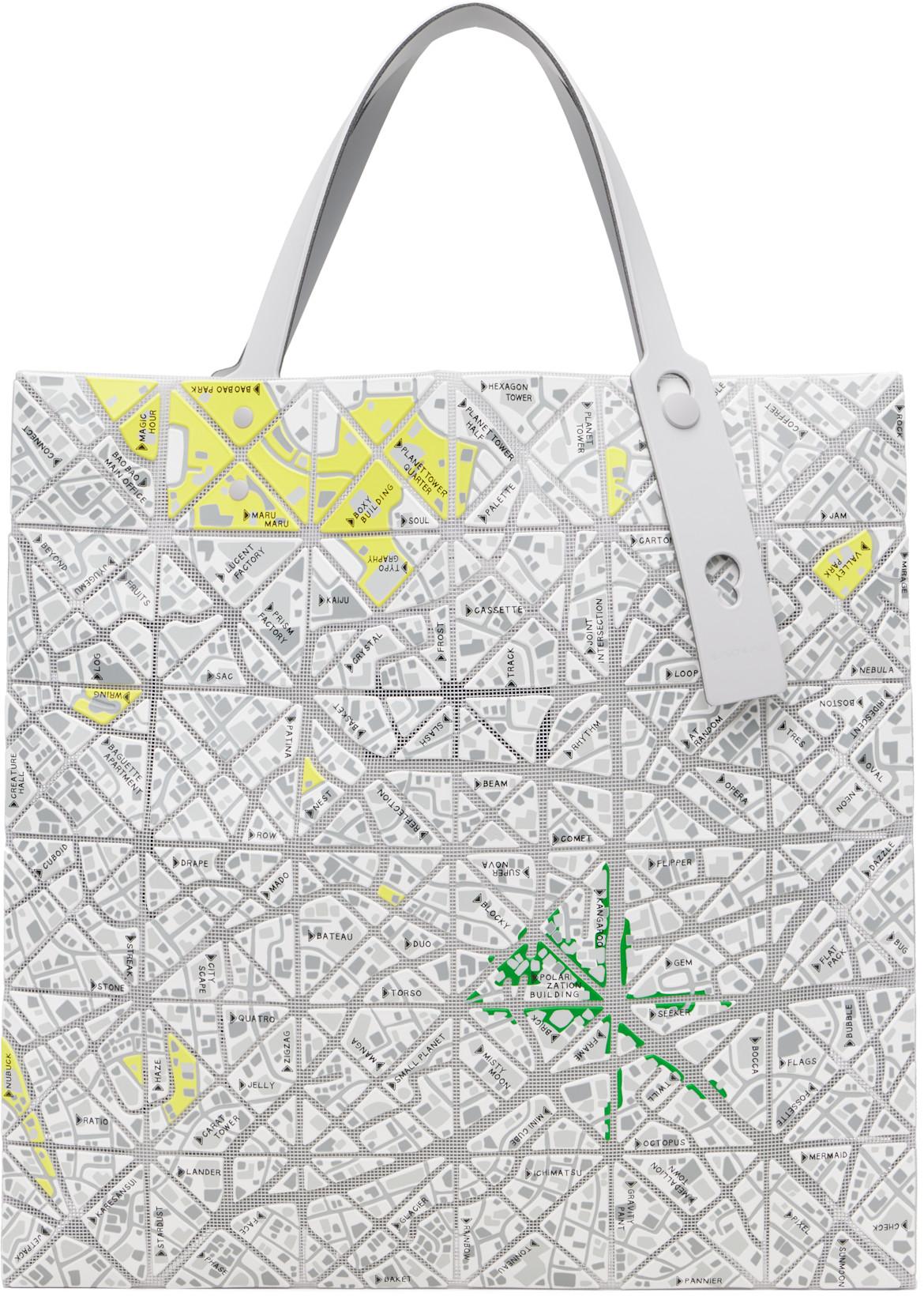 White Map Tote by ISSEY MIYAKE