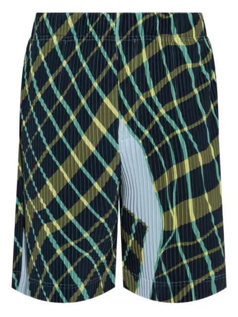 Windswept Plaid shorts by ISSEY MIYAKE