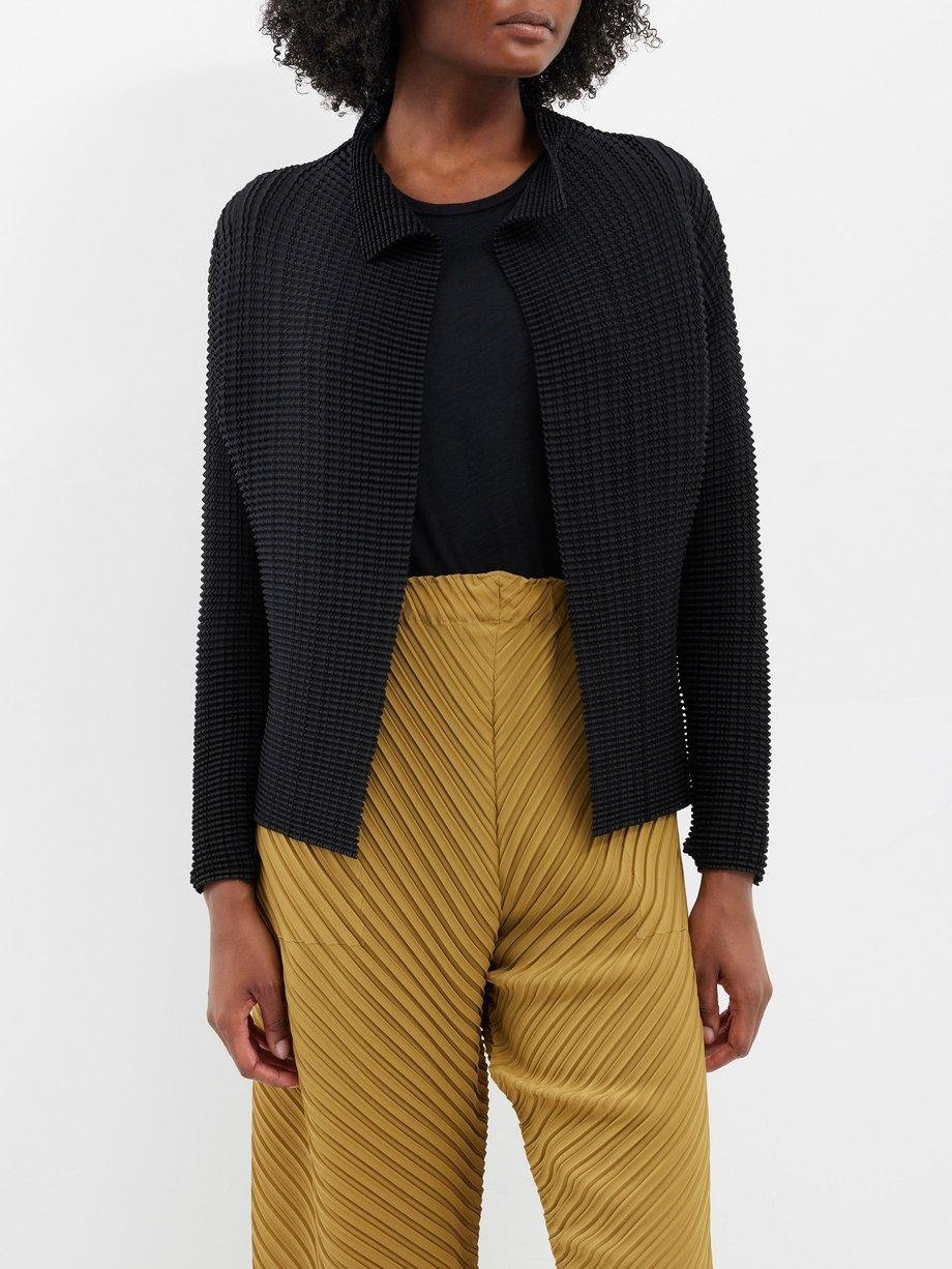 Wooly open-front technical-pleated shirt by ISSEY MIYAKE