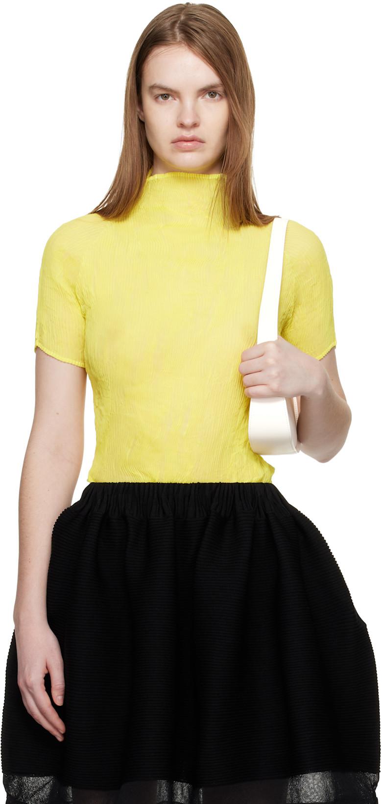 Yellow Chiffon Twist 3 Top by ISSEY MIYAKE