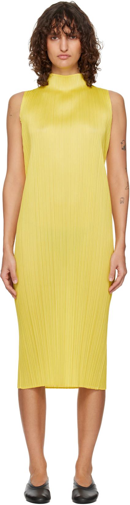 Yellow Monthly Colors April Midi Dress by ISSEY MIYAKE