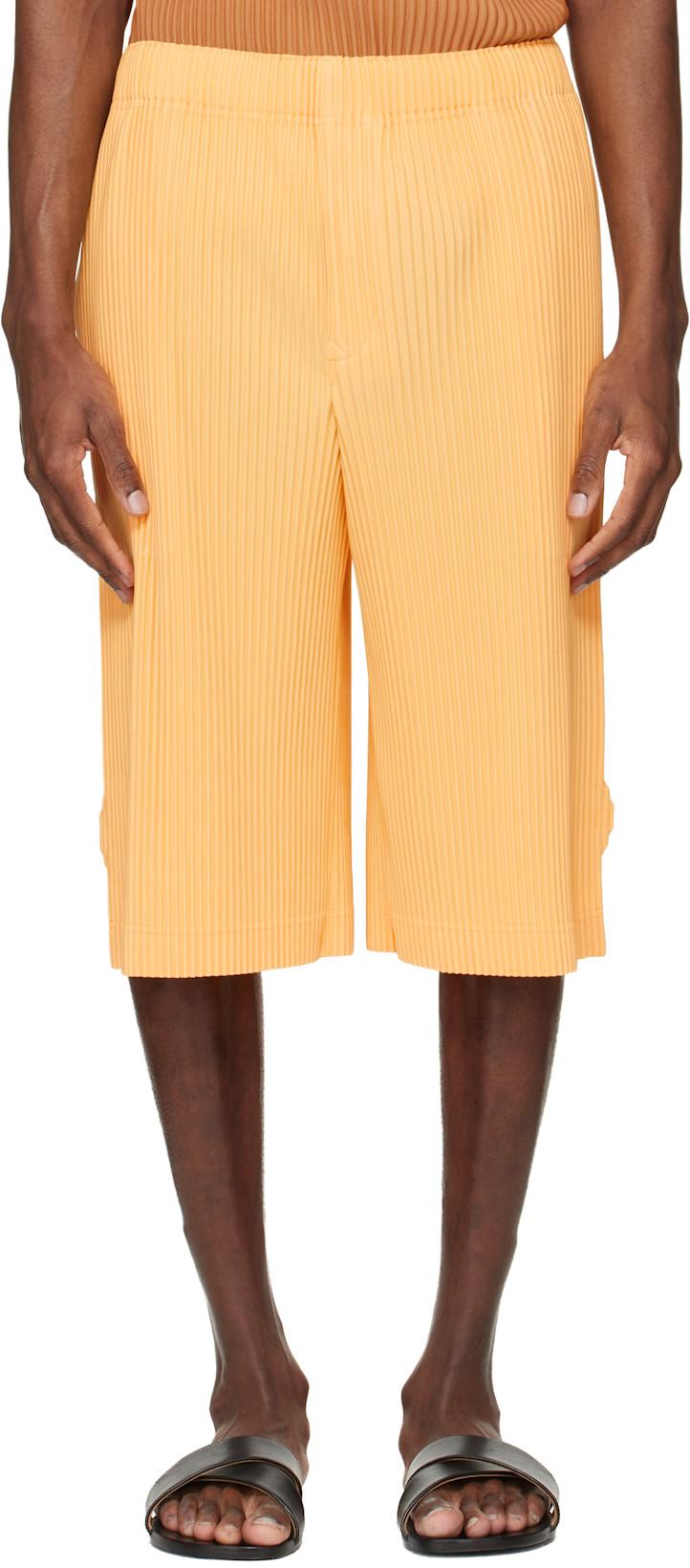 Yellow Wear Or Wrap Shorts by ISSEY MIYAKE