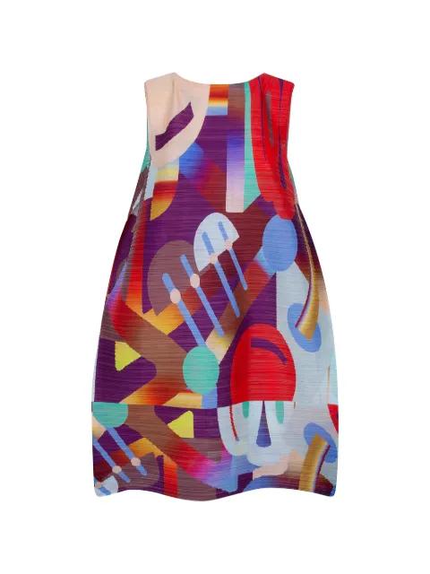 abstract-print pleated coat by ISSEY MIYAKE