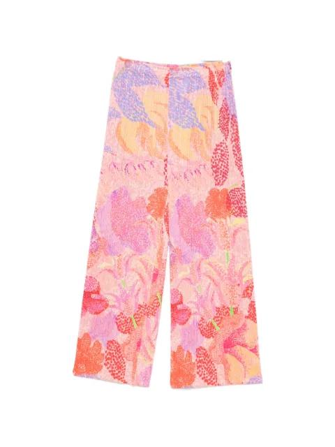 abstract-print pleated trousers by ISSEY MIYAKE