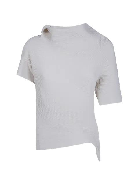 asymmetric ribbed-knit top by ISSEY MIYAKE