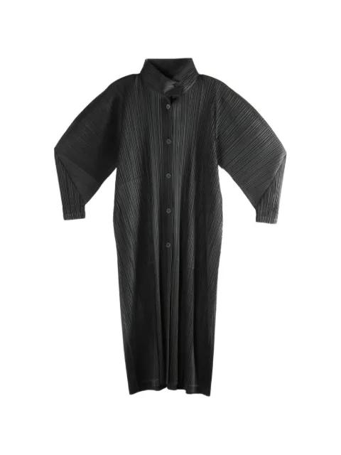 button plissé coat by ISSEY MIYAKE