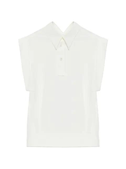 collar sleeveless top by ISSEY MIYAKE