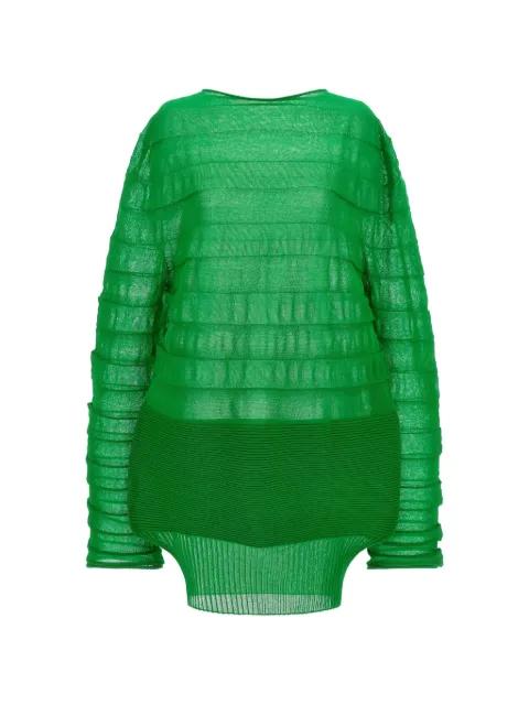 contrasting knitted moving knit top by ISSEY MIYAKE