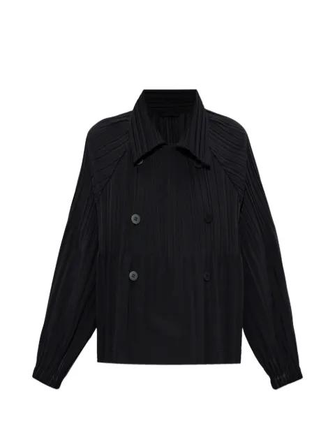 double-breasted pleated jacket by ISSEY MIYAKE