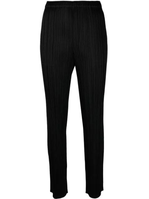 elasticated-waist slip-on straight trousers by ISSEY MIYAKE