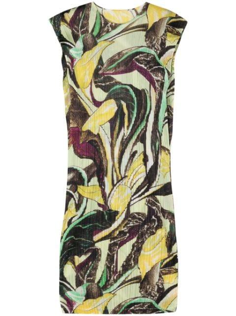 floral-print plissé midi dress by ISSEY MIYAKE