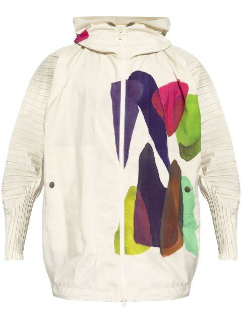 graphic print hoodied jacket by ISSEY MIYAKE