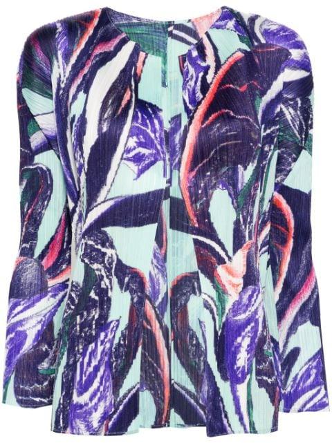 graphic-print pleated jacket by ISSEY MIYAKE