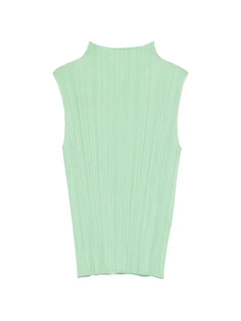 high neck pleated vest by ISSEY MIYAKE