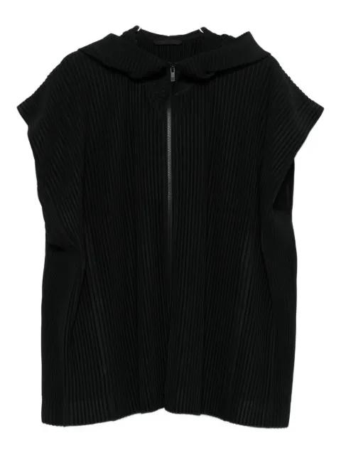 hoodied pleated gilet by ISSEY MIYAKE