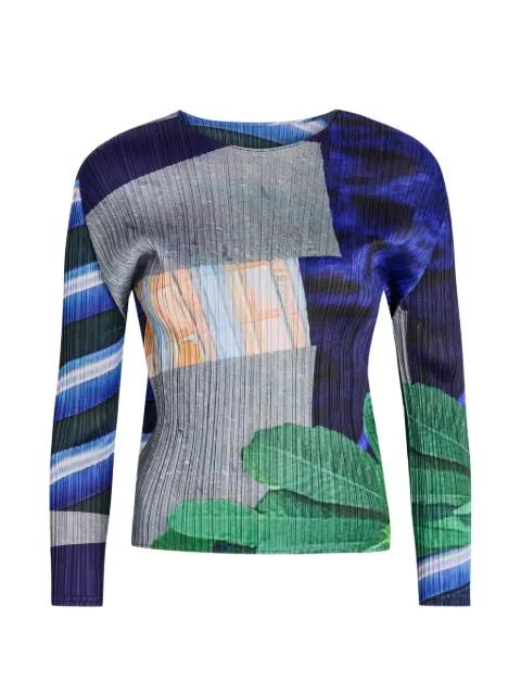 long-sleeve printed top by ISSEY MIYAKE