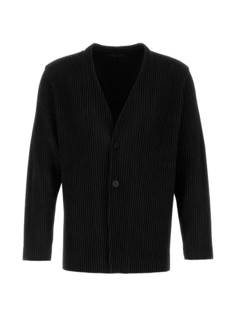 pleated V-neck jacket by ISSEY MIYAKE
