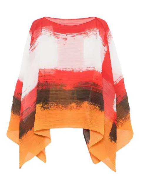 pleated abstract-print top by ISSEY MIYAKE