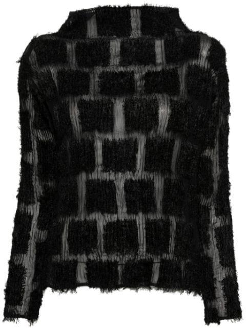 pleated frayed-detailed top by ISSEY MIYAKE
