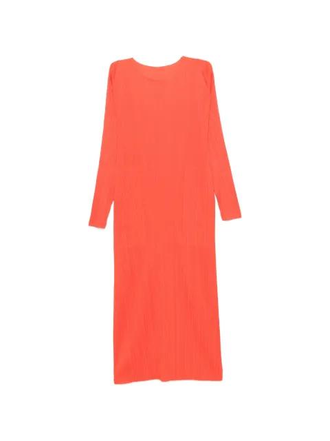 pleated long-sleeve midi dress by ISSEY MIYAKE