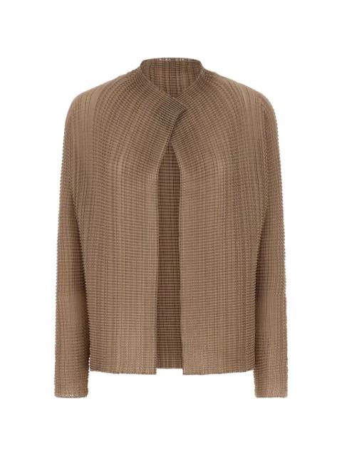 pleated long-sleeved cardigan by ISSEY MIYAKE