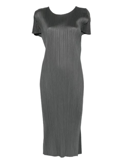 pleated short-sleeved dress by ISSEY MIYAKE