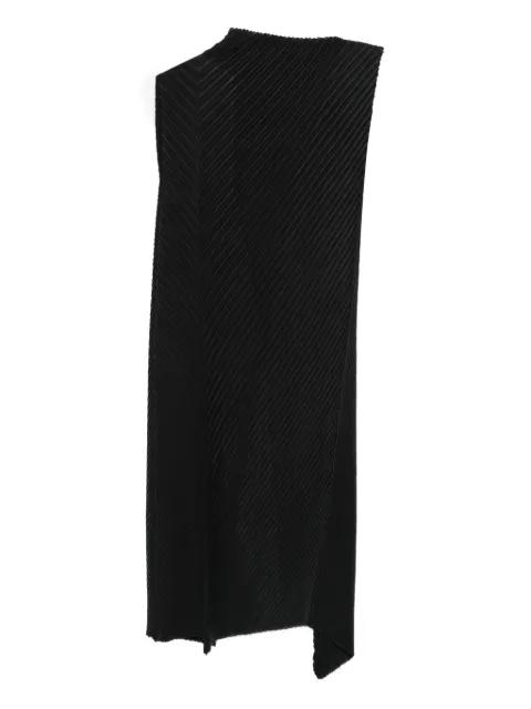 pleated sleeveless asymmetrical dress by ISSEY MIYAKE