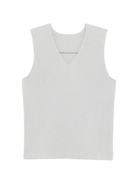 plissé V-neck vest by ISSEY MIYAKE