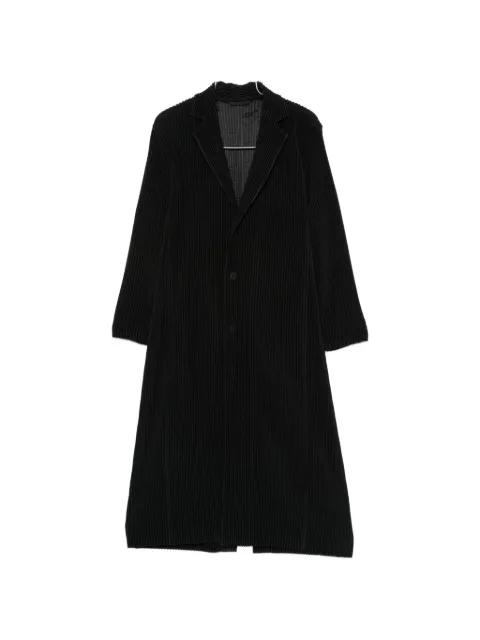 plissé-effect single-breasted coat by ISSEY MIYAKE