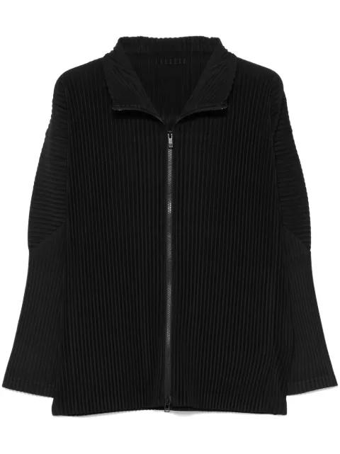 plissé-effect zip-up cardigan by ISSEY MIYAKE
