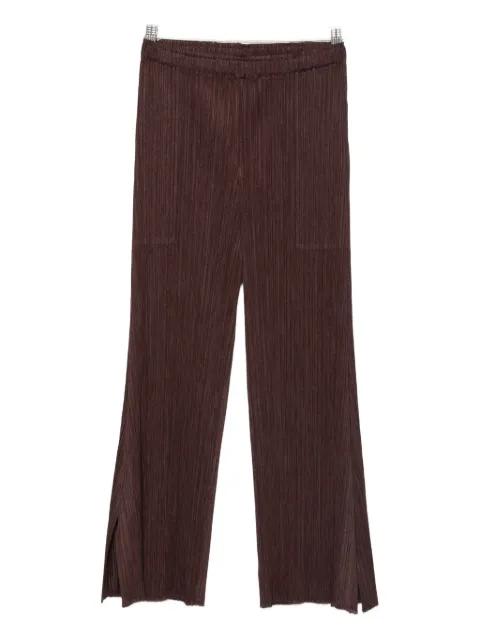 plissé split-hem trousers by ISSEY MIYAKE
