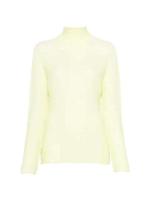 ribbed roll neck blouse by ISSEY MIYAKE