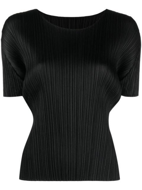 round-neck plissé T-shirt by ISSEY MIYAKE