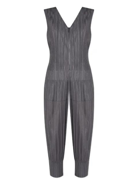 zip pleated jumpsuit by ISSEY MIYAKE