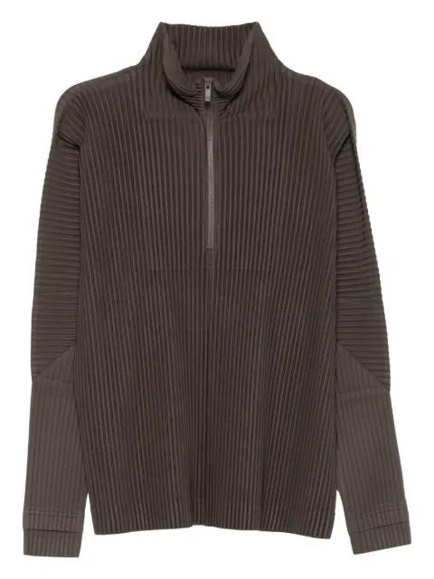 zip-up pleated top by ISSEY MIYAKE