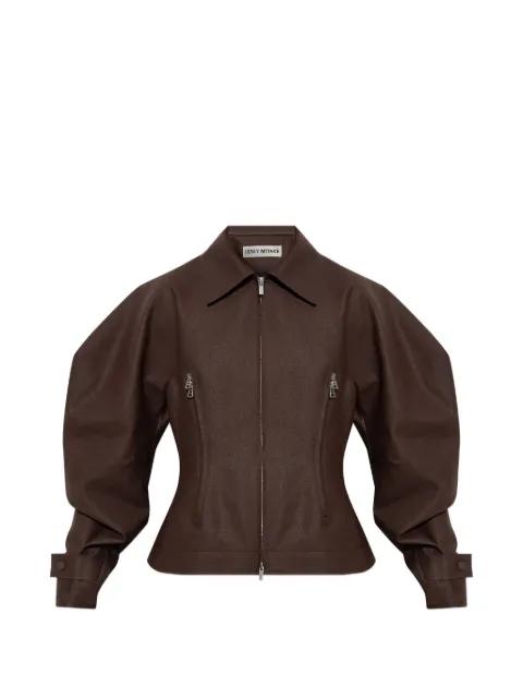 zip voluminous-sleeves jacket by ISSEY MIYAKE