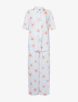 It's 9pm x Oceanus Antibes Starfish-Print Woven Pyjama Set by IT'S 9PM