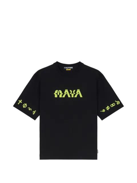 Maya print-details T-shirt by IUTER