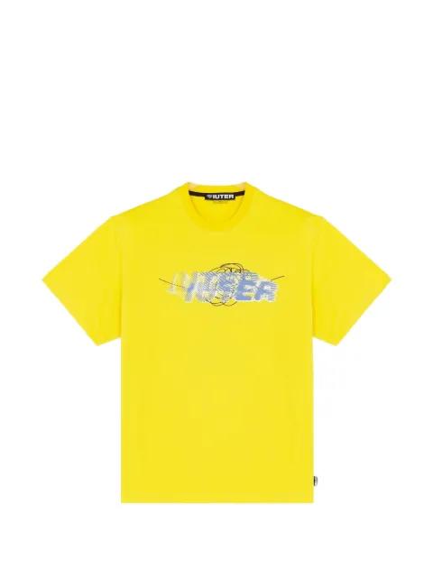 Swift print-detail cotton T-shirt by IUTER