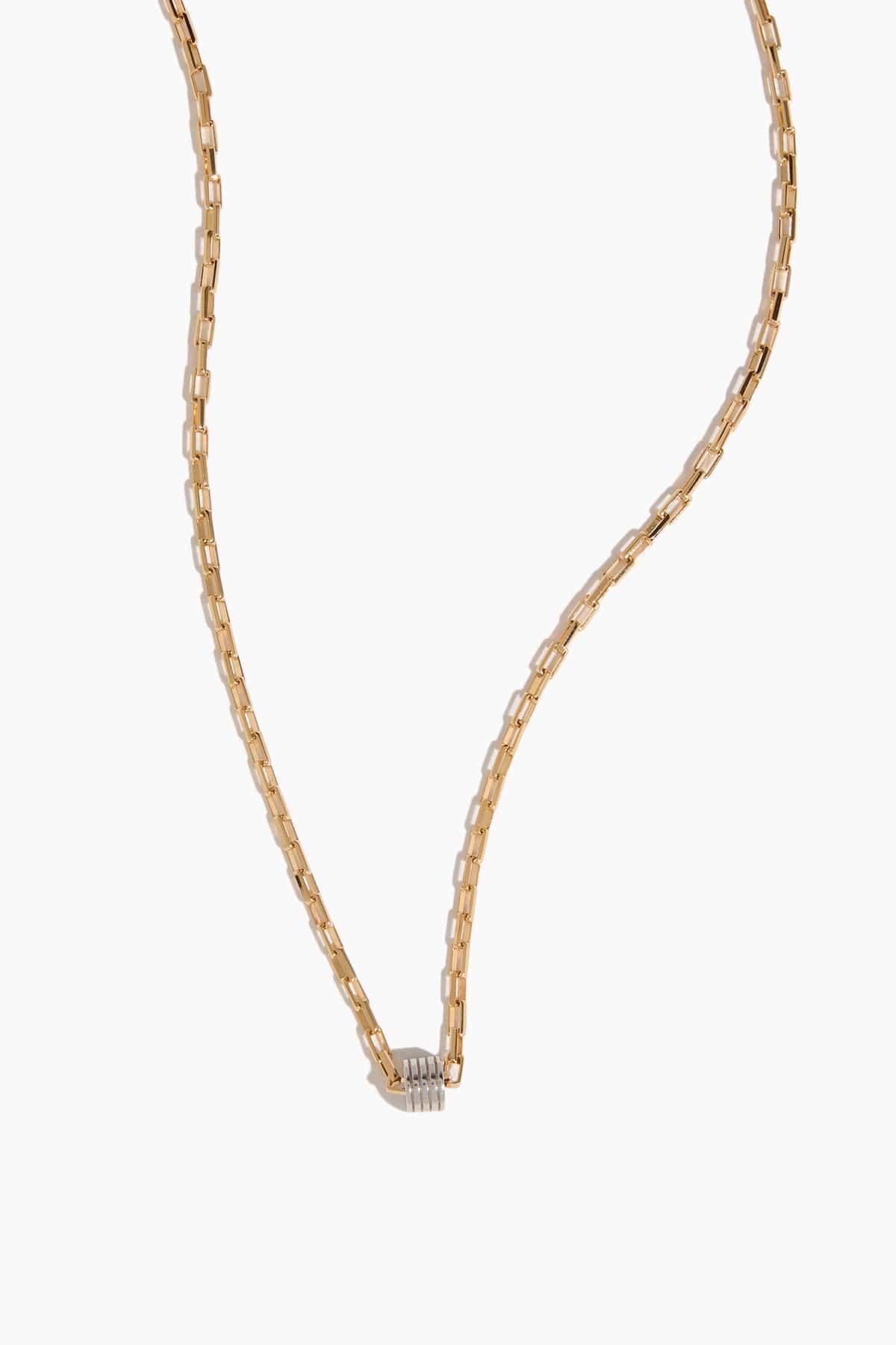 Aurelia Mini Signet Charm Necklace in Yellow Gold by IVI