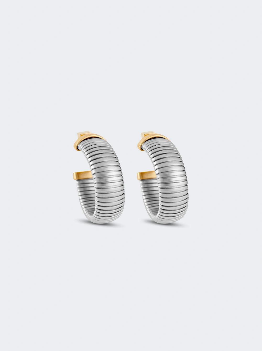 Gaia Round Hoop Earrings Silver  | The Webster by IVI