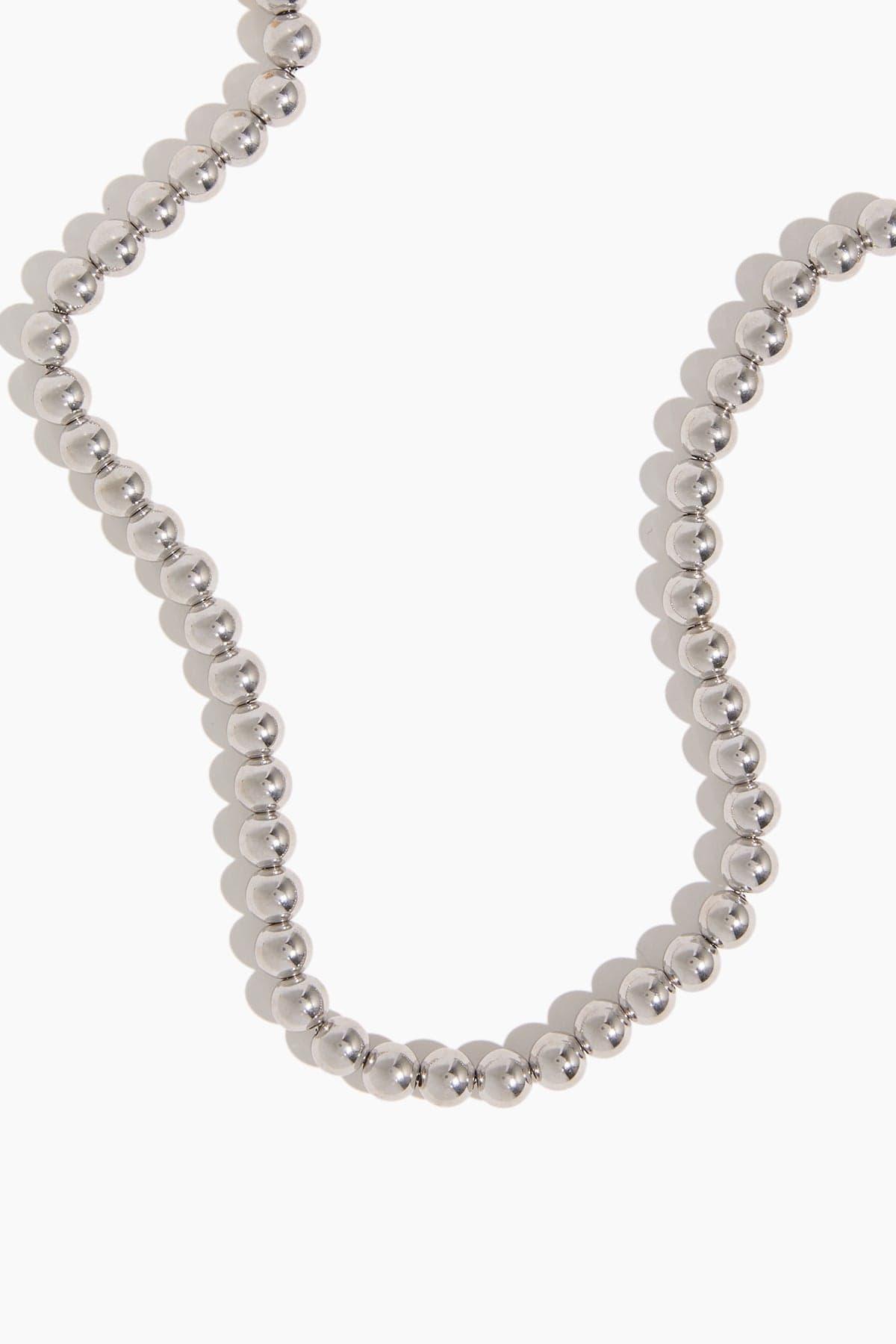 Kelly Metal Bead Necklace in Silver by IVI