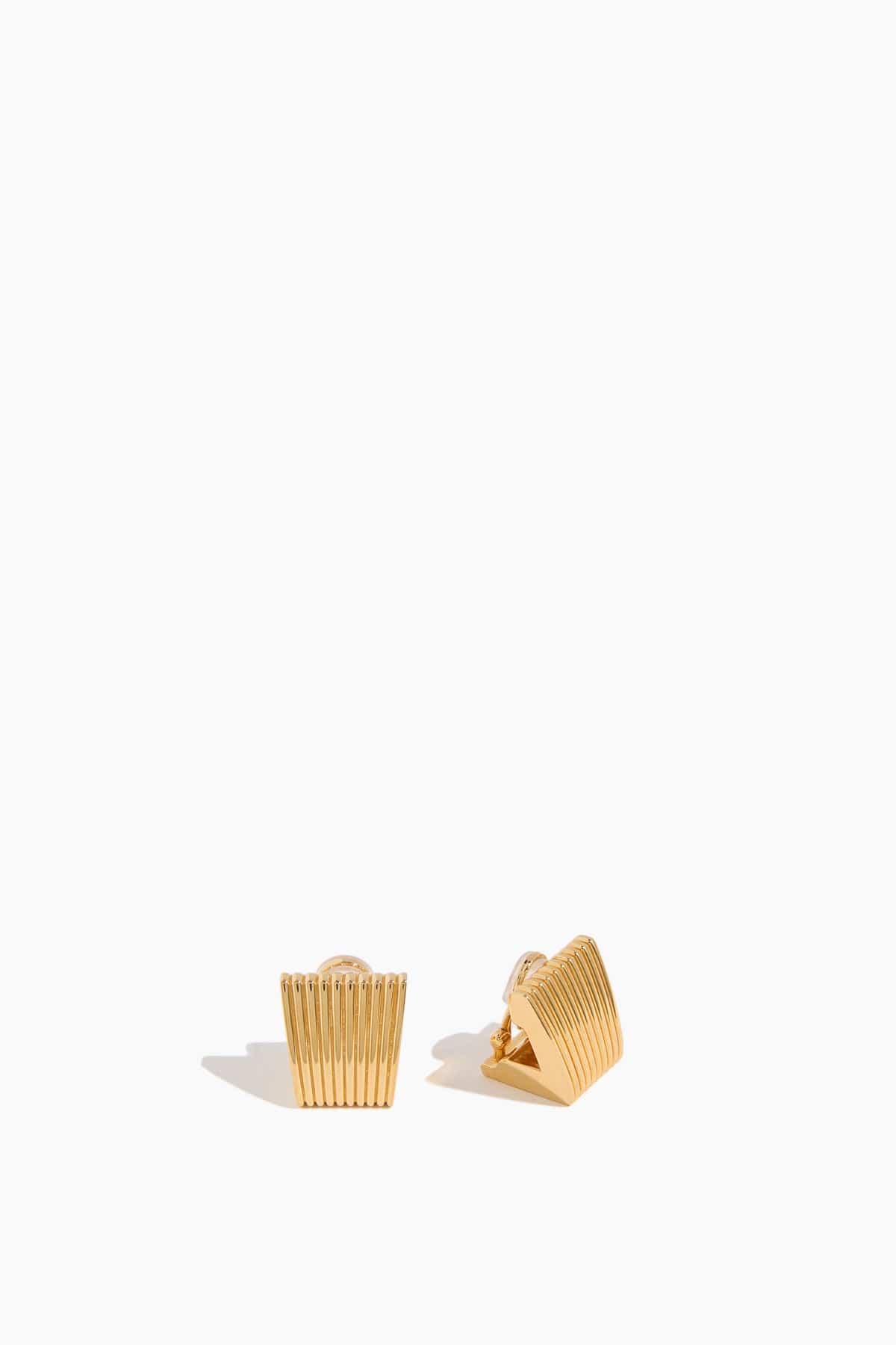 Liz Chunky Clip Earrings in Yellow Gold by IVI