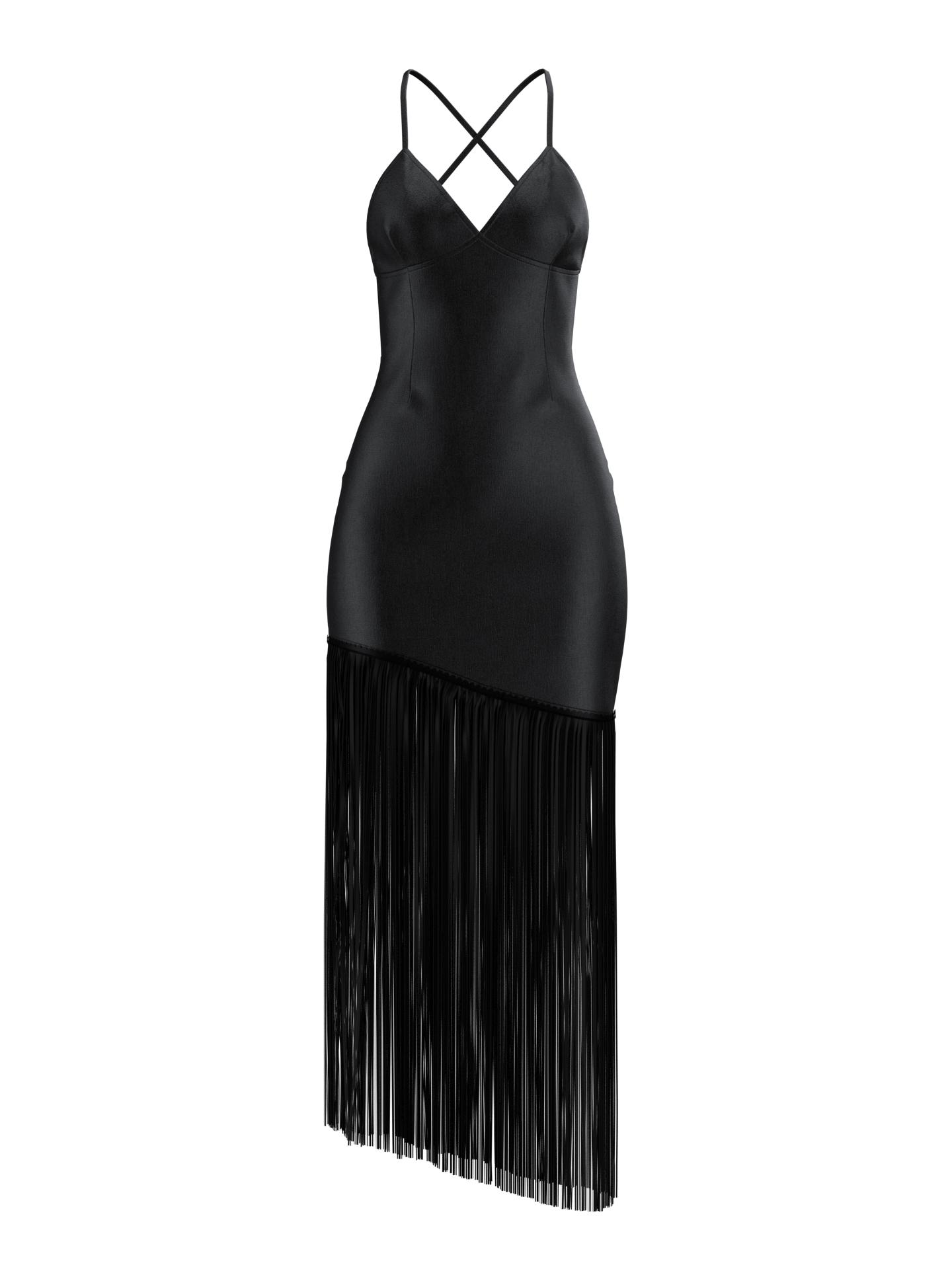 Vintage 90's Backless Fringe Dress by IVIA RETRÒ