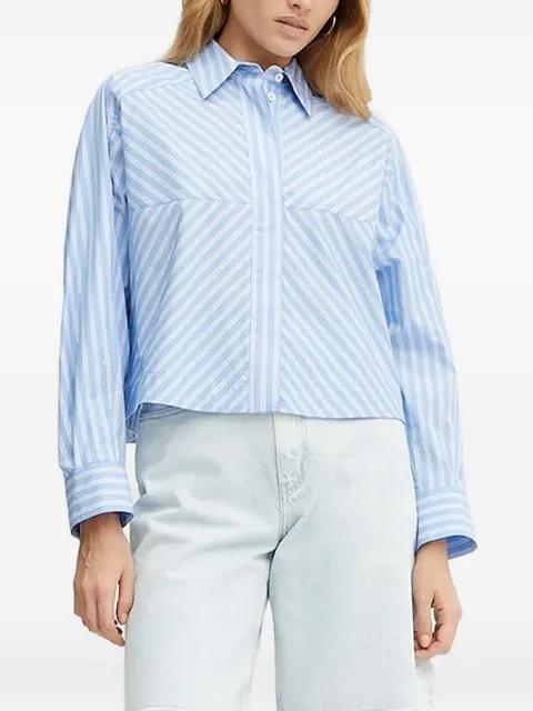 long-sleeves diagonal-stripe shirt by IVY OAK